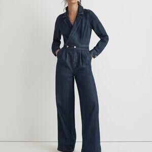 Madewell Blue Denim Tailored Jumpsuit in Norvell Wash size 00 SOLD OUT